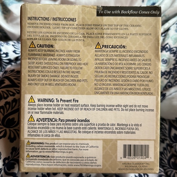 INCENSE WATERFALL GARDEN INCENSE CONE HOLDER CERAMIC WITH 20 backflow cones - Picture 3 of 6